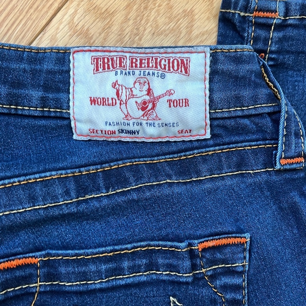 True Religion Jeanie Mid Raise Curvy Skinny Jean indigo Sz 29 - Picture 11 of 13